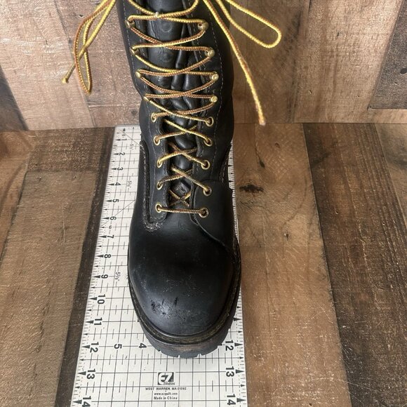 Wesco Logger Steel Toe Black Lace Up Work Boots Mens 11 D - Picture 4 of 12